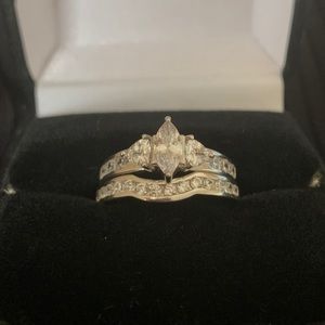 Sterling silver 925 stackable CZ rings size 8